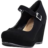 CITYCLASSIFIED Mark/Thomas ~ Womens Mary Jane Strap Comfortable Office Dress Platform Wedge Pump Heel Shoes