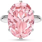 Linawe Cubic Zirconia Imitation Diamond Moissanite Rings for Women, 14K Gold/Rose Gold/Silver Adjustable Chunky Ring, Costume Rhinestone Jewelry for Wedding Engagement