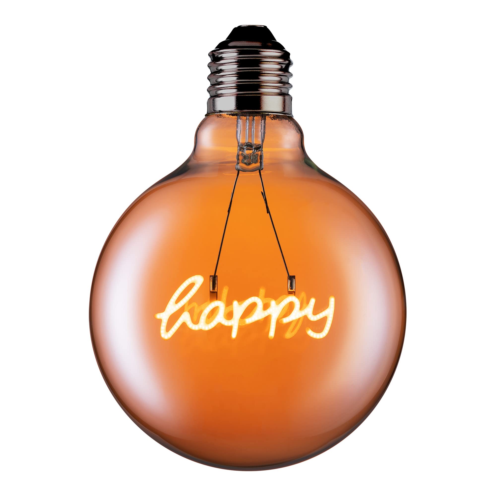 TCP 120L E27 G125 Happy Globe LED Warm White Light Bulb, Clear