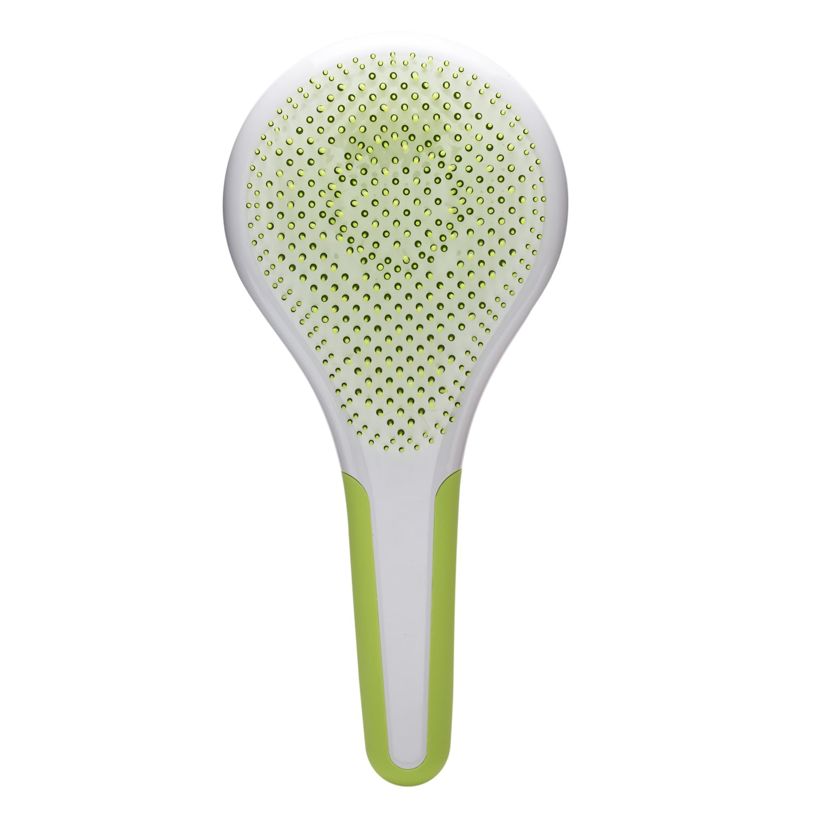 Michel Mercier Wet and Dry Hair Detangler - Soft Bristles Hair Brush - Anti-Slip Handle for Healthy, Shiny Hair - Regular Hair - Green-White - 1 pc
