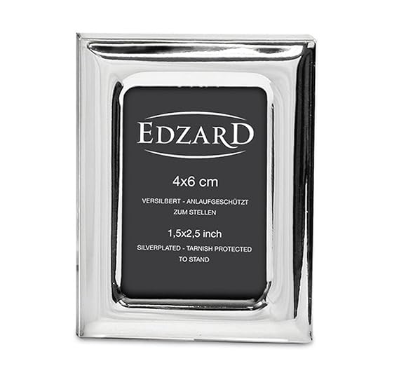 EDZARD Fotorahmen Adria für Foto 4 x 6 cm, edel versilbert, anlaufgeschützt