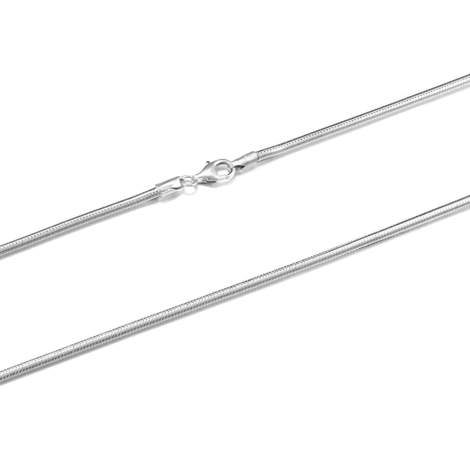 LUHE Sterling Silver 1MM Snake Chain 