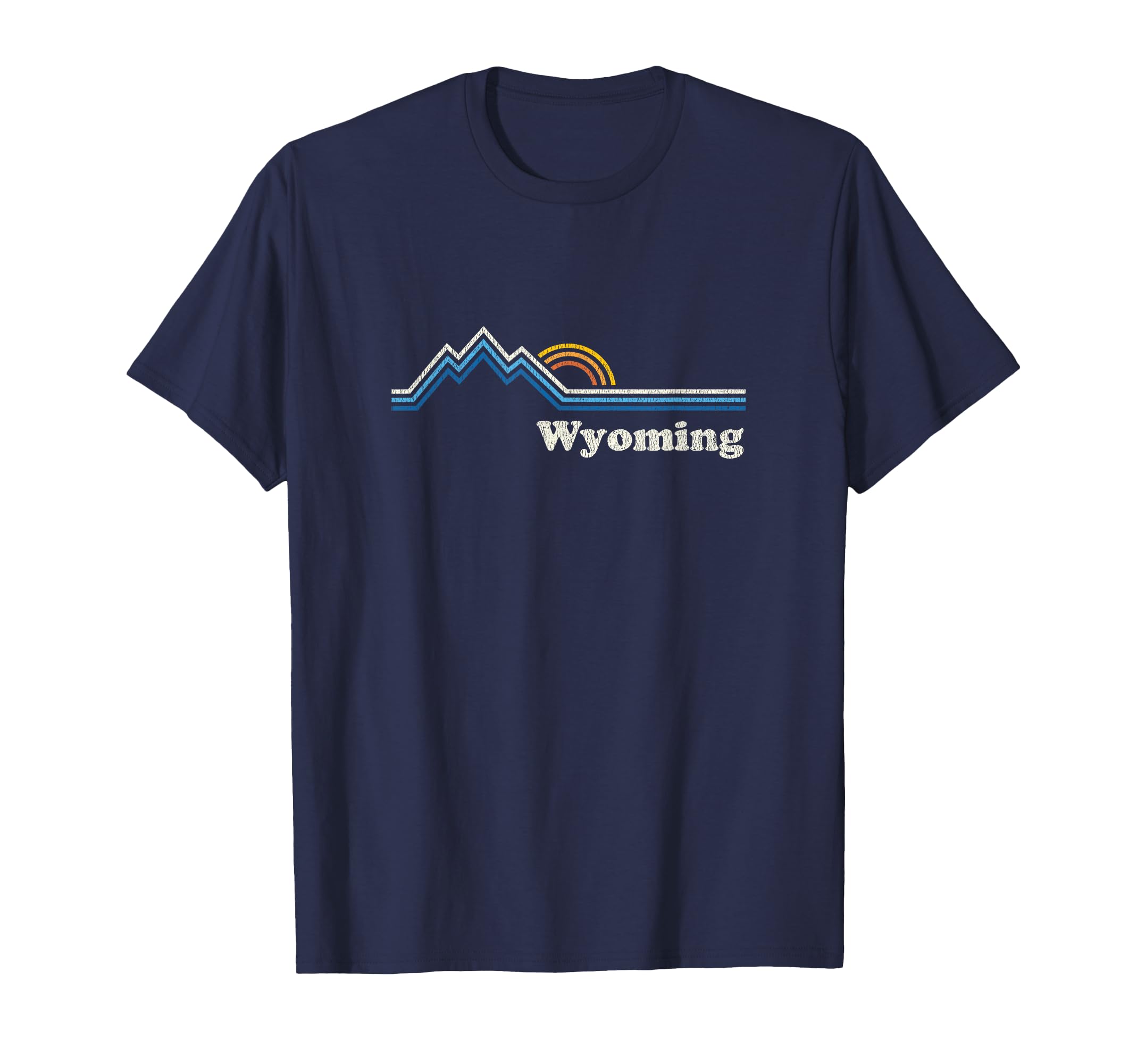 Photo 1 of Retro Wyoming T Shirt Vintage Sunrise Mountains Tee Design T-Shirt