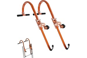YEHCHI 2 Ladder Roof Hooks with Wheels,Heavy Steel Extension for Grip T-Bar,500 Lb Weight Support - Ladder Stabilizer for Easy Access to Steep Roofs
