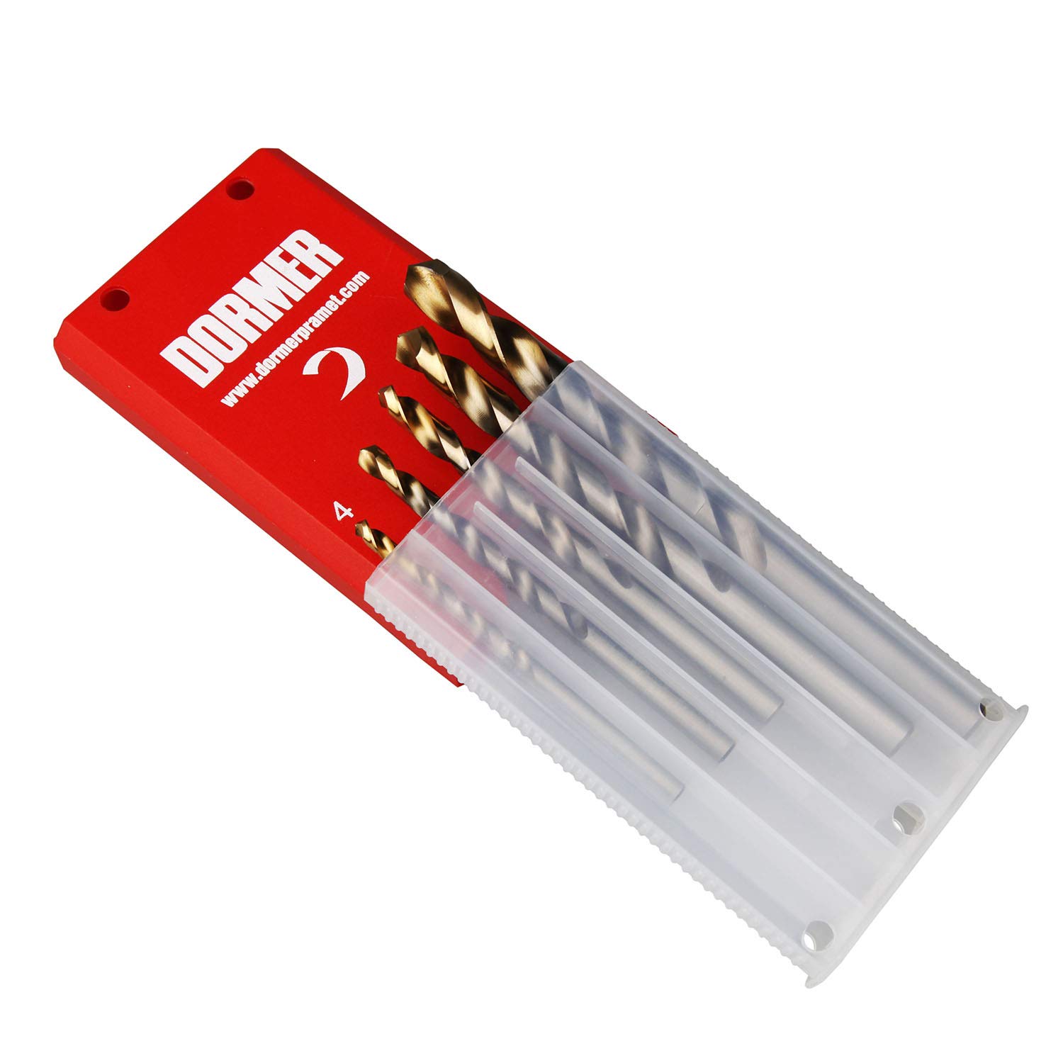 Dormer A08910 HSS High Speed Steel Jobber Drill Bit Set with 118 Degree Tin Tipped Split Point, Set of 5