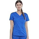 Cherokee Scrubs for Women V-Neck Scrub Top with 2 Pockets, Ultra Soft Stretch, Durable Easy Care Medical Uniform - WW612