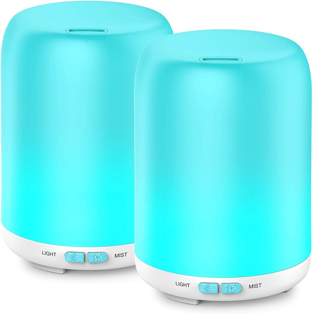 Essential Oil Diffuser, 2 Pack Aroma Diffuser Ultrasonic Cool Mist Aromatherapy with 7 LED Lights, Waterless Auto Shut-Off for Home Spa Baby Bedroom, 120ml
