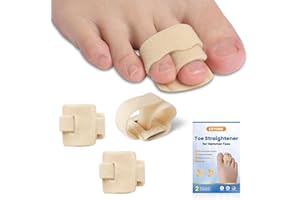 CEYOME Hammer Toe Straightener for Women & Men - 2 Pack Toe Splints & Wraps for All-Day Comfort for Walking, Running or Rest - Hammer Toe Corrector Toe Spacers for Crooked,Overlapping Toes