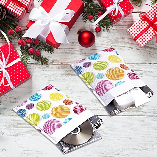 UCGOU Bubble Mailers 6x10 Inch Colorful Dot 25 Pack Poly Padded