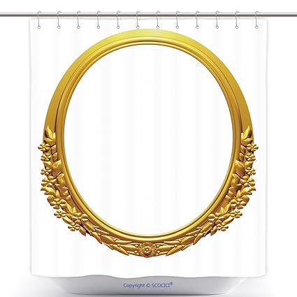 Cool Tende Da Doccia Dorata Cornice Ovale Con Decorazioni In