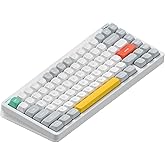 nuphy Halo75 V2 Mechancial Gaming Kyeboard,75% Wireless Hot Swappable Bluetooth Keyboard,83 Kyes RGB Backlit Keyboard,Support Bluetooth/2.4GHz/USB-C (White, Lemon (55gf))