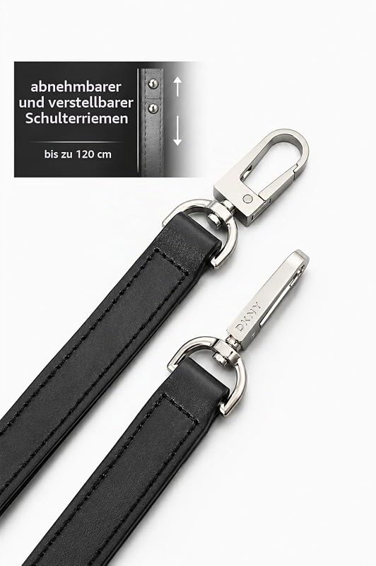 Mini Handtasche Damen Schwarz mit verstellbarem Schulterriemen — Foto 6 von 8