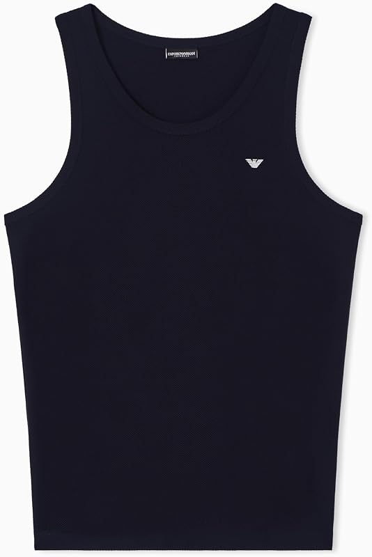 Canotta Uomo Piquet Cotone Blu L