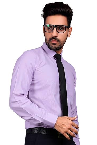 Uniform Sarees Corp Mens Formal Corporate Office Staff Full Sleeves Regular Fit Shirt MS-93002T_Purple