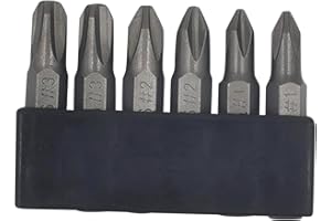 6Pcs 35mm JIS Screwdriver Bit Set with Magnetic Tip, 1/4 Hex Shank, S2 Alloy Steel & 6-Slot Storage Strip – Perfect for Japan