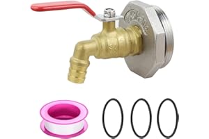 GARSELLEN 55 Gallon Drum Spigot 2" 55 Gallon Drum with 3/4 Inch Brass Rain Barrel Spigot Including EPDM Sealing Ring