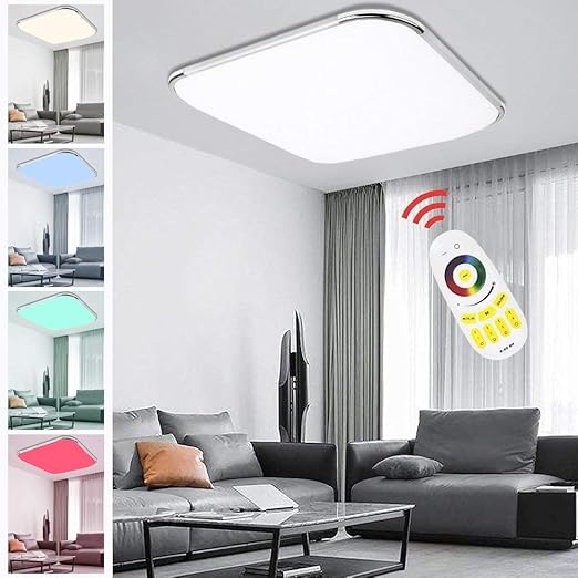 Hengda 36w Led Deckenleuchte Rgb Mit Fernbedienung Lichtfarbe Und Helligkeit Einstellbar Moderne Esszimmer Deckenbeleuchtung Badezimmer Geeignet Energieklasse A Amazon De Beleuchtung