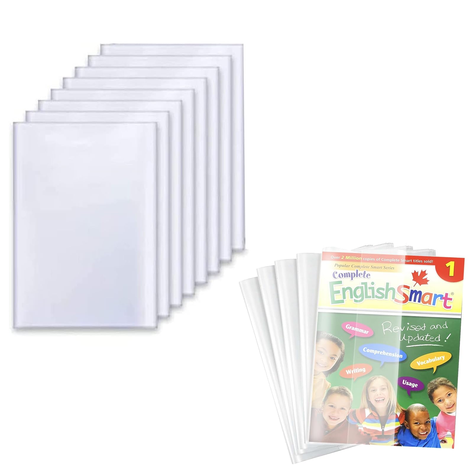 B5 Clear Exercise Book Covers,Transparent Book Cover,Clear Plastic Book Coves,B5 Exercise Book Notebook Transparent Protector Cover,Waterproof Ripstop PVC Protectors Sleeve,10 PCS