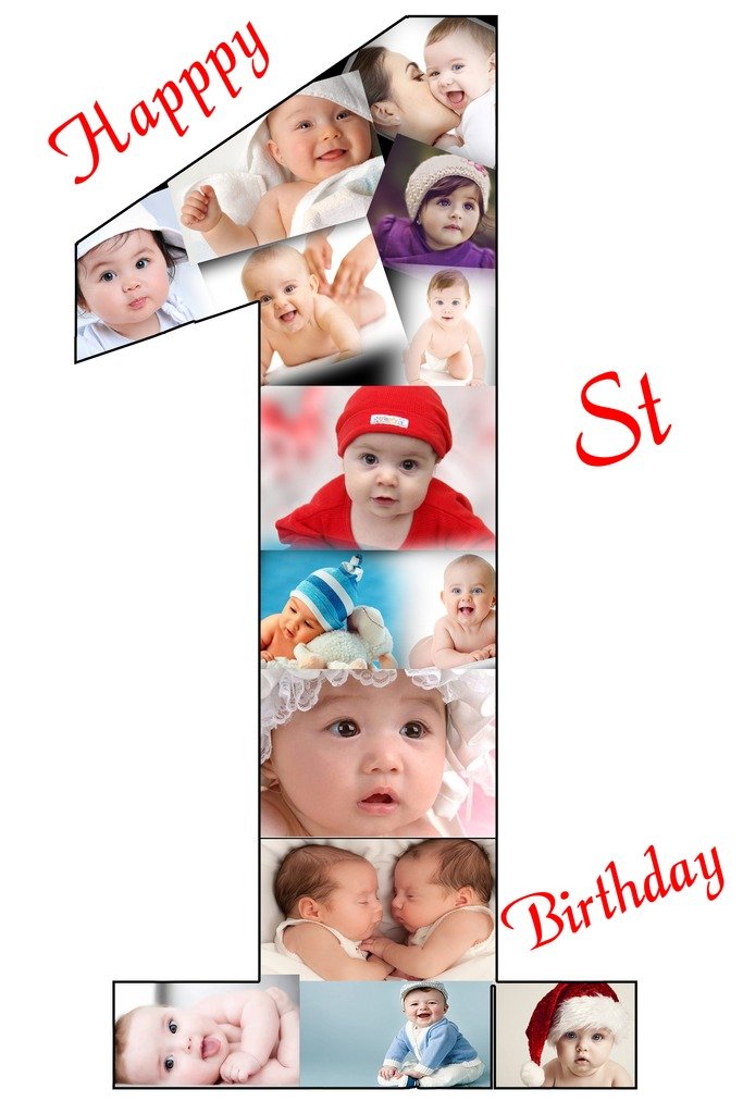 1st birthday picture collage
