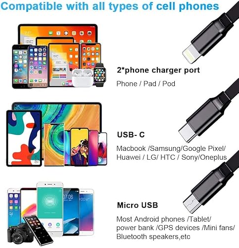Multi Charging Cable in Retractable Multi Fast Charger Cable