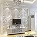 QIHANG Sliver Gray Victorian Damask Embossed Textured Home Decoration Wallpaper 0.53m x 10m=5.3㎡