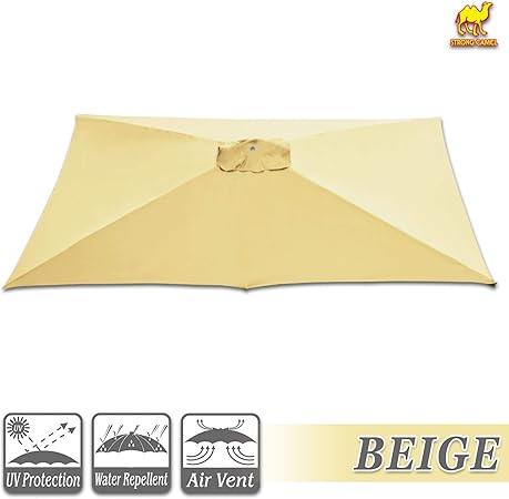 Replacement Umbrella Canopy For 10ft X 6 5 Ft 6 Ribs Patio Umbrella Top Cover