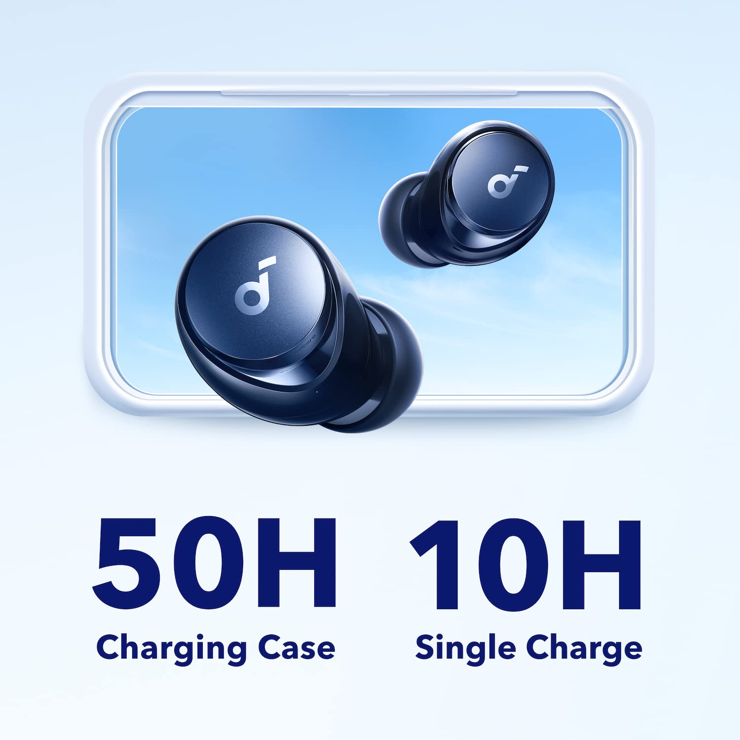 soundcore by Anker Space A40 Auto-Adjustable Active Noise Cancelling Wireless Earbuds, Reduce Noise by Up to 98%, 50H Playtime, Hi-Res Sound, Comfortable Fit, App Customization, Wireless Charge (Blue) - Image 4