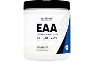 Nutricost EAA Powder 30 Servings (Unflavored) - Essential Amino Acids - Non-GMO, Gluten Free, Vegetarian Friendly