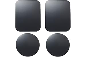 Replacement Metal Plates Set 4 Pack for Magnetic Car Phone Holders, Wall, Air Vent Mounts, Cases, Magnets. Kit of 2 Black Rou