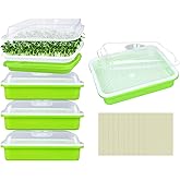 Legigo 5 Pack Seed Sprouter Trays with Lids, Microgreens Growing Trays Kit | BPA Free & Soil Free, Reusable Sprouting Kit wit