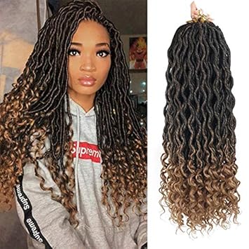 Eayon Hair 6packs Lot Goddess Locs Faux Locs Crochet Hair Wavy Faux Locs With Curly Ends
