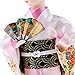 MonkeyJack 12inch Japanese Kimono Doll Geisha Figurine with Fan Ornaments Gift Art Craft Collectables Pink