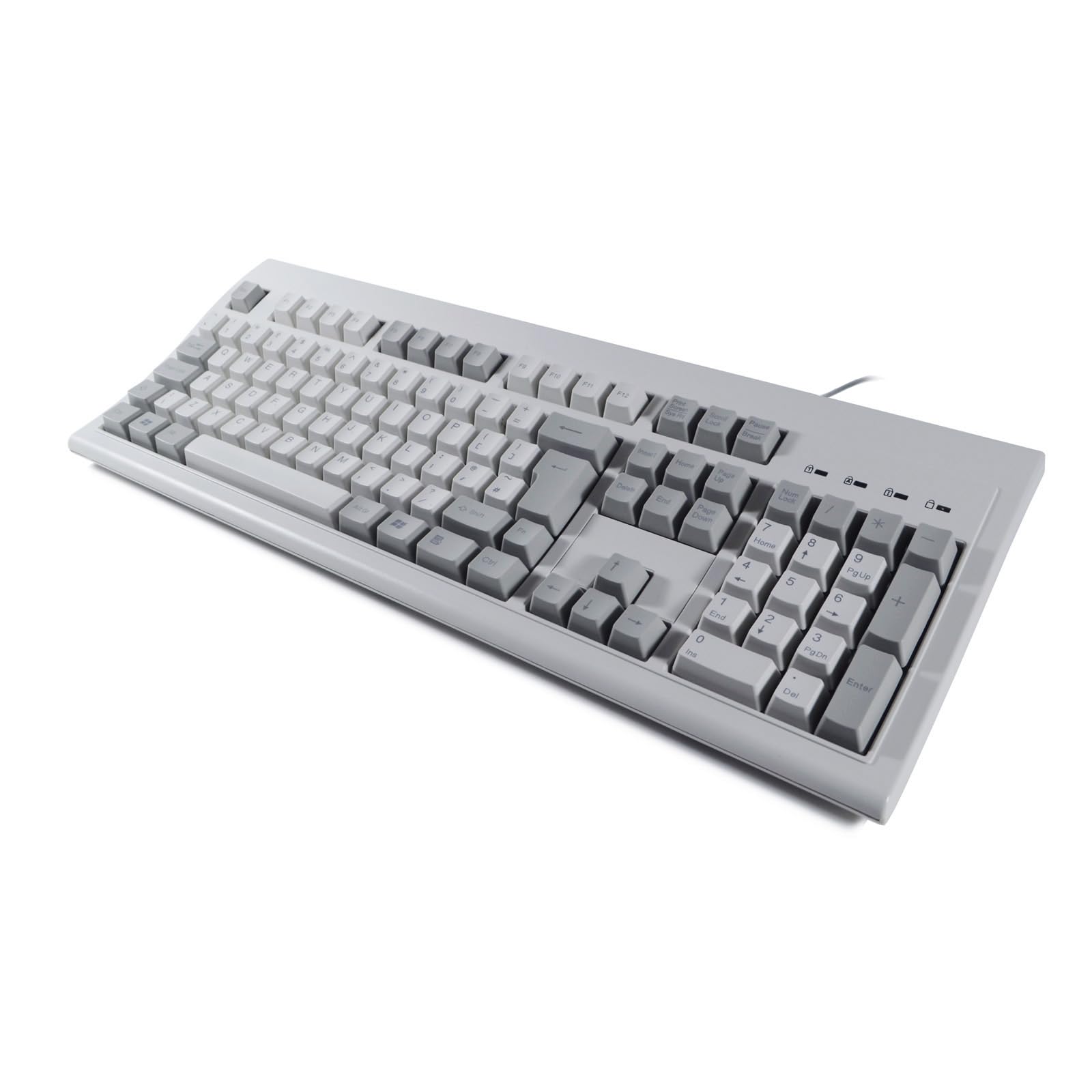 ELSRA Retro Style Full Size Wired Keyboard UK Layout with Numeric Keypad- Quiet Membrane Keys, Ergonomic Design, Laser Engraved, Made in Taiwan | For PC, Laptop, Windows