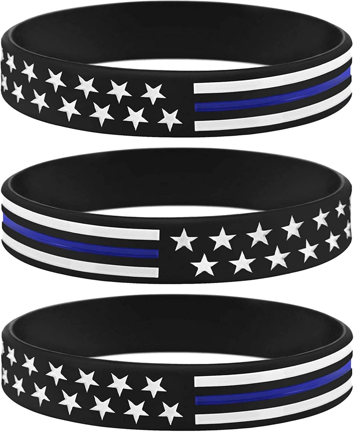 Sainstone Police Thin Blue Line American Flag Wristbands Blue Lives