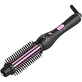 VAV 3 in 1 Styling Tool Curling Iron & Hair Straightener Brush 2 Heat Settings Anti-Scald Ceramic Heated Hair Styling Brush for Natural Straight