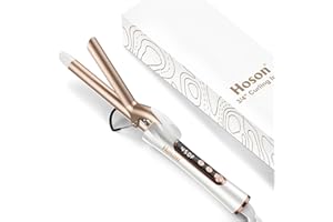 HOSON 3/4 Inch Curling Iron for Short Hair, Dual Voltage Hair Curling Iron Ceramic, Professiona Curling Wand Tourmaline(Champagne Gold)