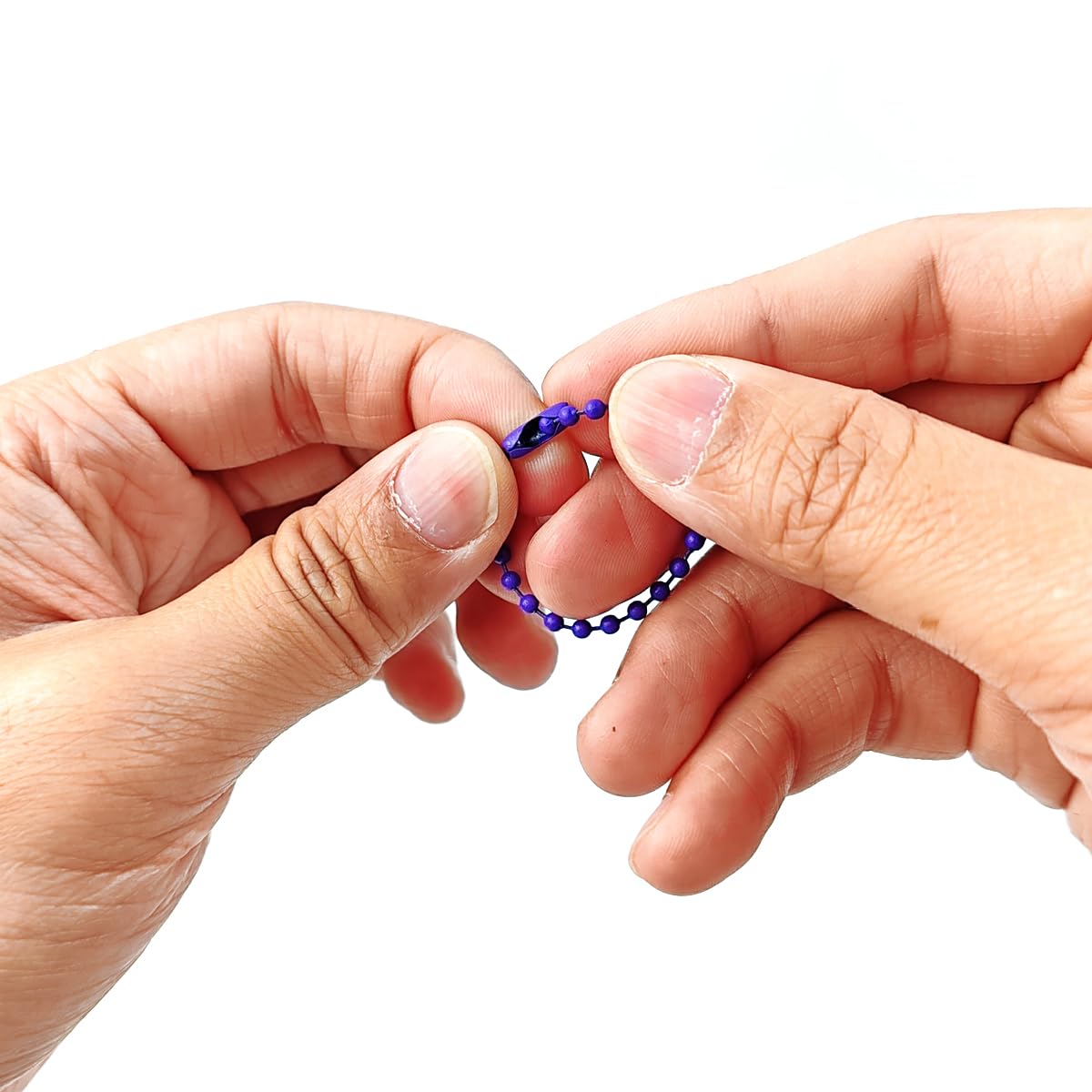 GXXMEI 220PCS 100mm Ball Bead Chain Ball Chain Keychain Dog Tag Necklace Chains Beaded Metal Keychain 2.4mm Beads Chains for Jewelry Making Steel Ball Bead Chain with Connector for Key Craft DIY