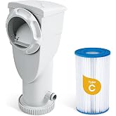 Funsicle SkimmerPlus 1,500 GPH 2-in-1 Filter Pump and Skimmer System for Above Ground Swimming Pools - Pool Cleaning and Maintenance