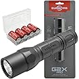 SureFire G2X Pro 600 Lumen Tactical EDC Flashlight Bundle with 4 Extra CR123A Batteries and Lightjunction Battery Case (Black)