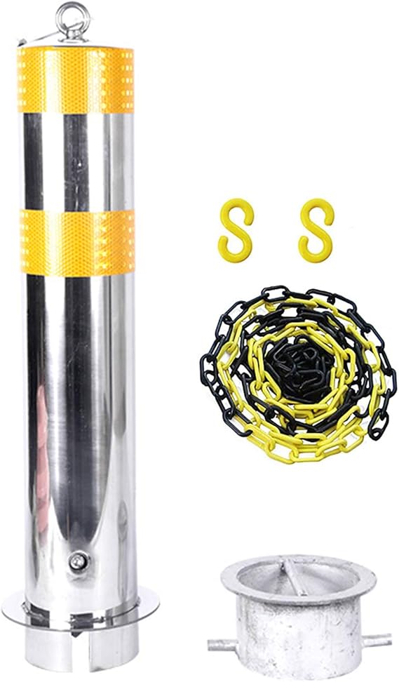 Parking Bollards With Hanging Ring And Movable Base 5m Barrier Chain