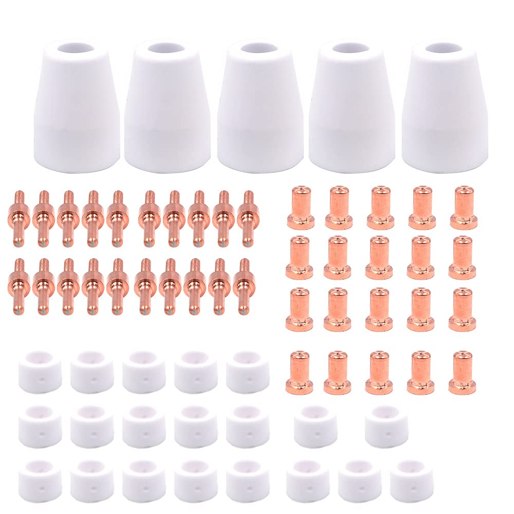 CENPEK 65Pcs Plasma Cutting Consumables (Extended) Fit Cut40 50 with Plasma Cutter Torch PT31 LG40 CUT-40 CUT-50 CT-312