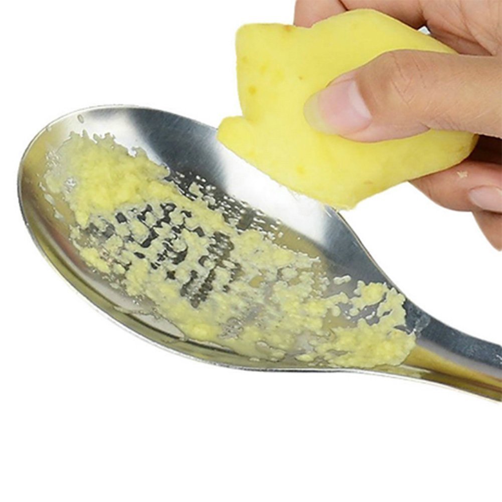 Xrten Stainless Steel Grinding Spoon, Ginger Grater Spoon for Shredded Ginger Garlic, Wasabi Garlic Grinding Tools for Home/Kitchen