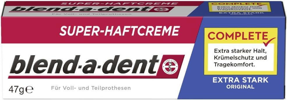 blend-a-dent Super Adhesive Cream Extra Strong, Pack of 3 (3 x 47 g), White, 47 g (Lot de 3)