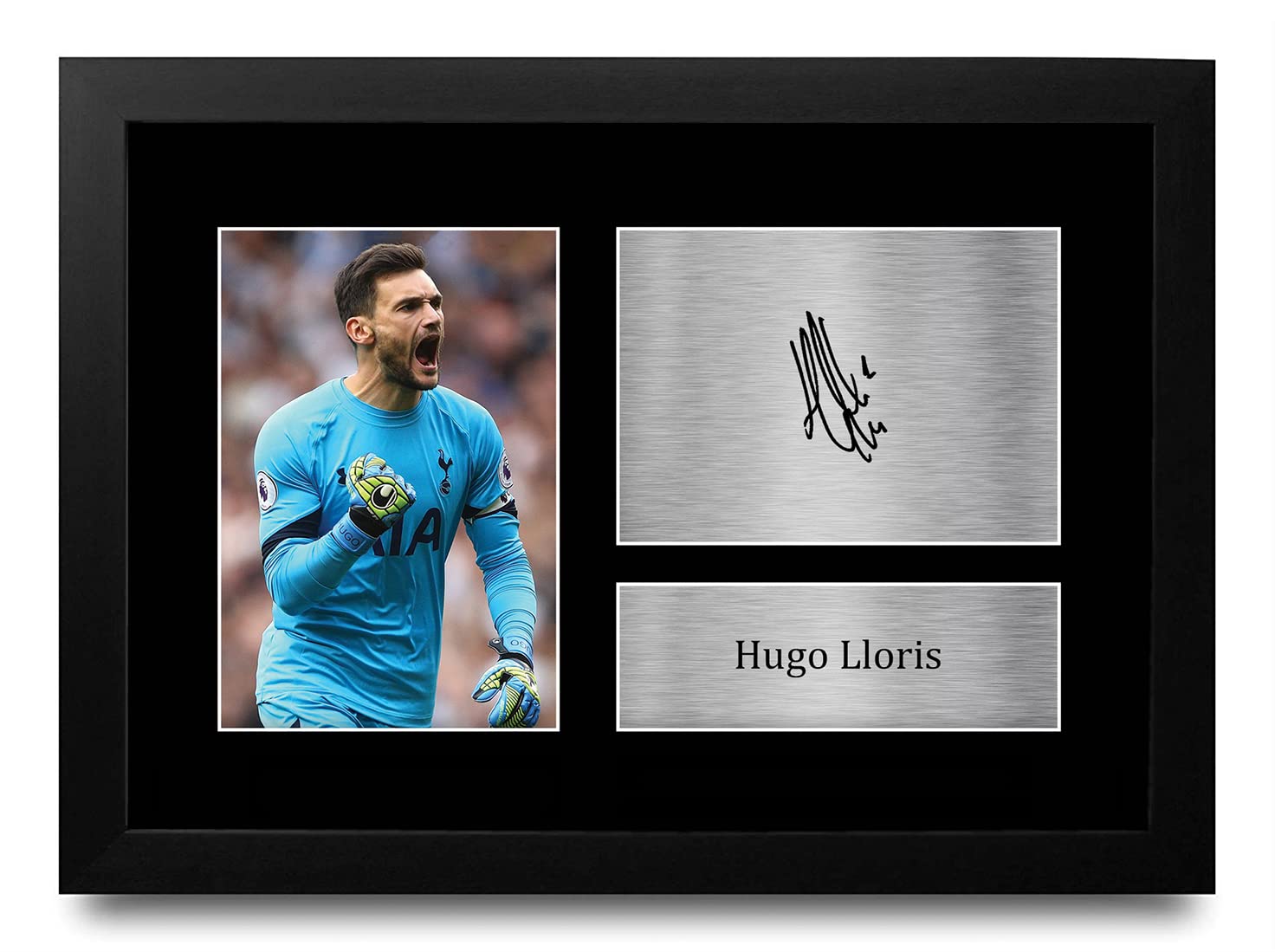 HWC Trading FR A4 Hugo Lloris Tottenham Hotspurs Gifts Printed Signed Autograph Picture for Football Fans and Supporters - A4 Framed