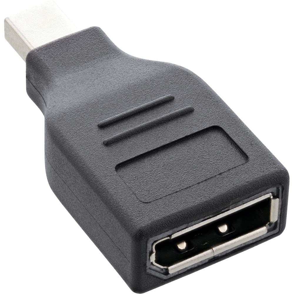 InLine® DisplayPort Adapter, Mini DisplayPort Male to DisplayPort Female, 4K/60Hz, Black