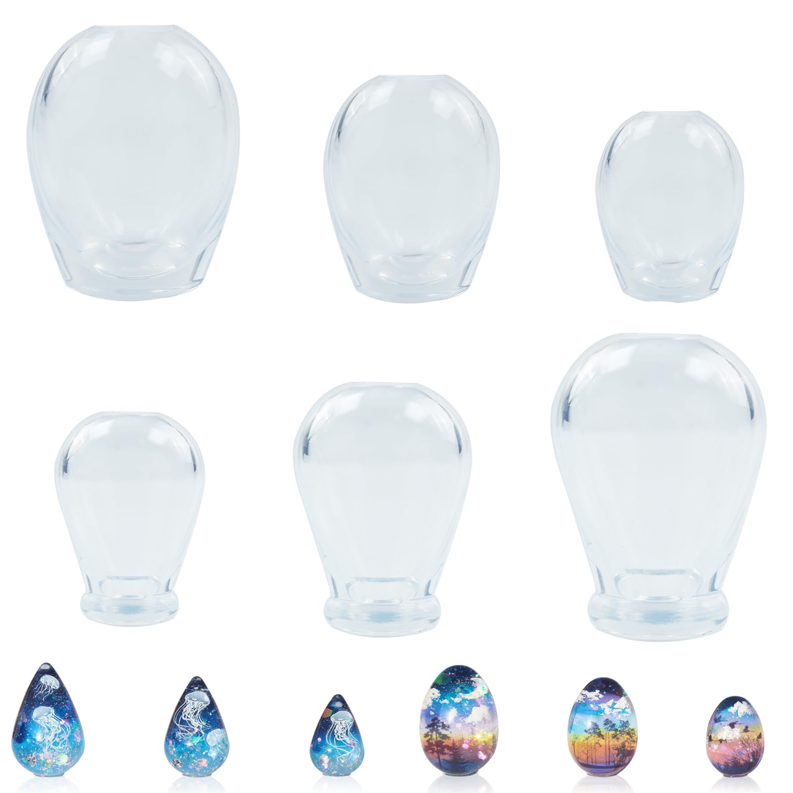 6Pcs Mini Ball Silicone Resin Molds Sphere Pendant Resin Jewellery Moulds Funny Beautiful Epoxy Necklace Stone Moulds for DIY Jewelry Making