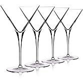 Luigi Bormioli Crescendo 10 Oz Martini Glasses, Set of 4, Crystal Cocktail Glasses, Dishwasher Safe Martini Glass, Made in It