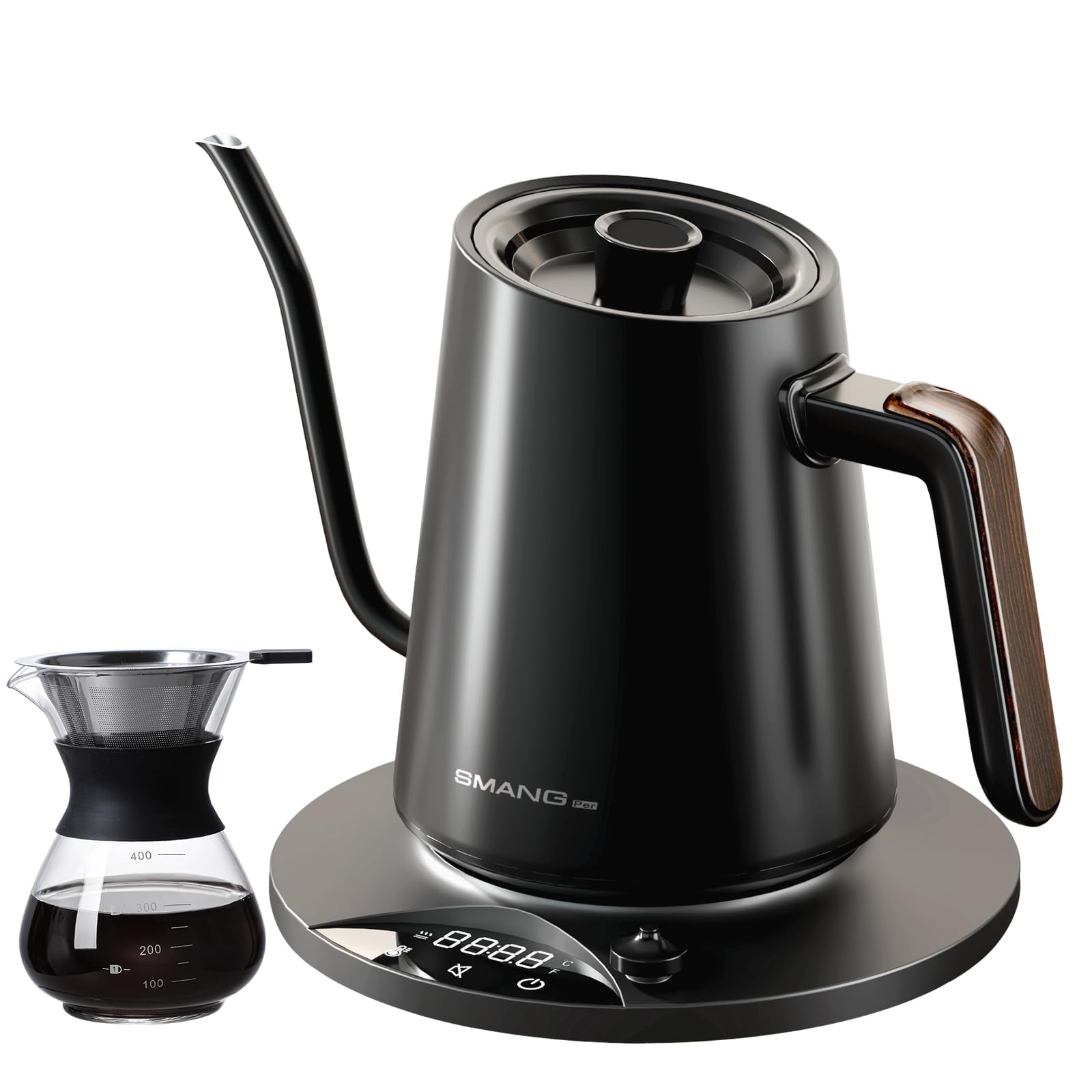 Photo 1 of ***DAMAGED - SEE NOTES/PICTURES***Electric Kettles Gooseneck Electric Kettle with 1°F Precision Temp Control Fast Boiling Pour Over Coffee & Tea Kettle, 304 Stainless Steel, BPA-Free, 0.9 Liter, Black(Kettle + Pour Over Coffee Maker)