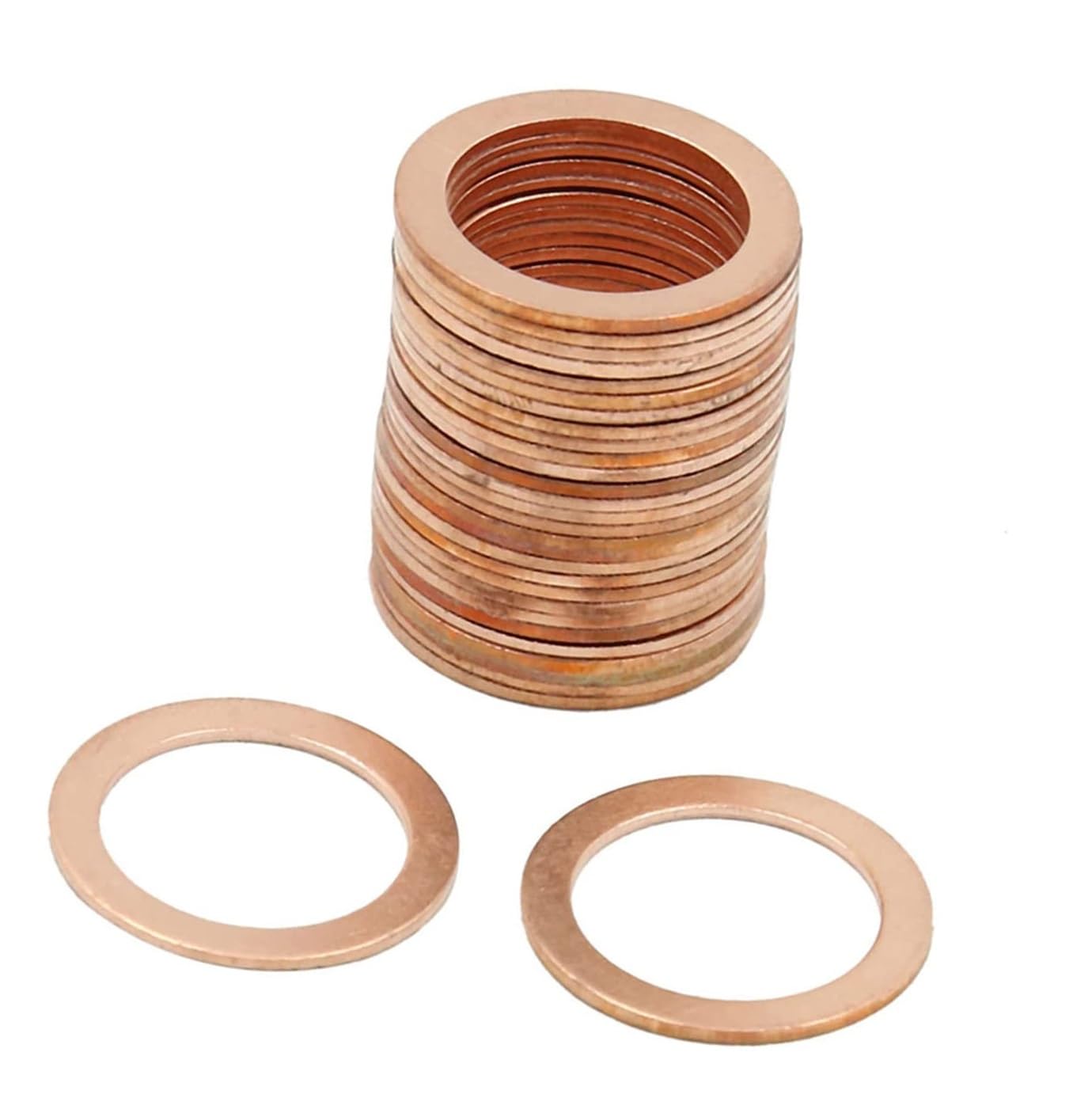 30pcs Copper Crush Washers Flat Car Sealing Gaskets Plate Rings M18 x 24mm x 1mm