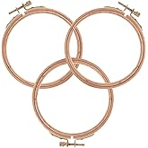 Sherbo 3 Inch Embroidery Hoop - Set of 3 Small Embroidery Hoop Made of Beech Wood, Perfect for Cross Stitch Hoop Designs & Wo